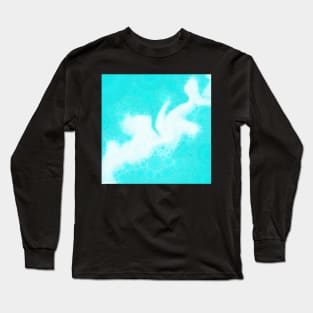 Turquoise Cloud Pattern Long Sleeve T-Shirt